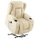 image 3 of Caesar Single Motor Rise Recliner Bonded Leather Heat & Massage Chair (Cream)