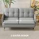 image 5 of HOMCOM Modern Upholstered Two Seater Sofa for Bedroom Living Room Grey