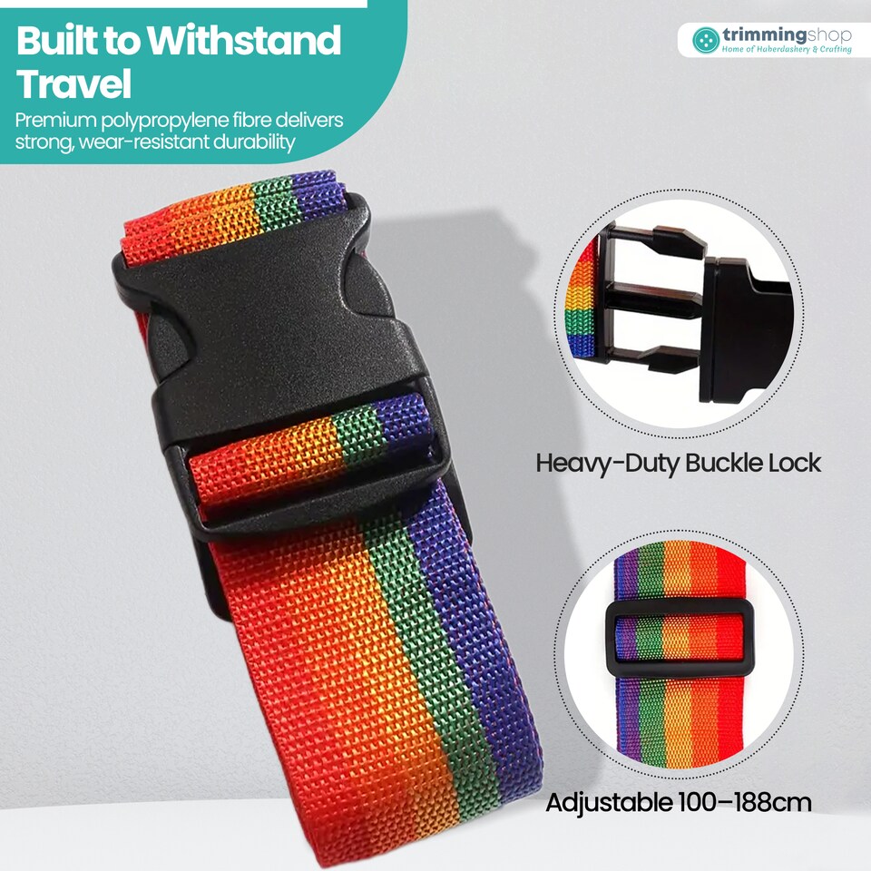 image 1 of Strong Adjustable Luggage Strap with Buckle - Pack of 4