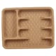 image 4 of Plastic Woven Rattan Cutlery Utensils Holder Flatware Drawer 5 Section Organiser | Multi | Beige