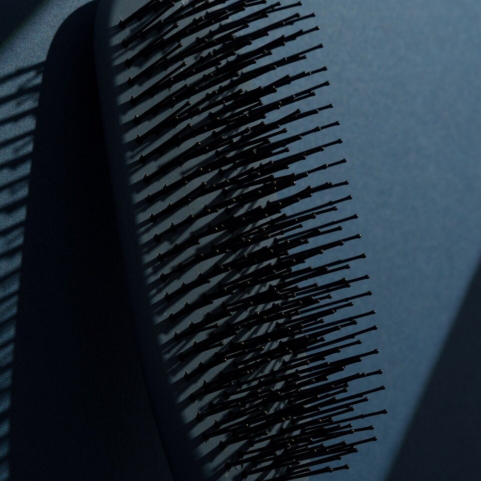 image 1 of Aristocrat Travel Scalp & Hair Brush Dual-Length Nylon Pins Travel Size | Blue | Travel-sized