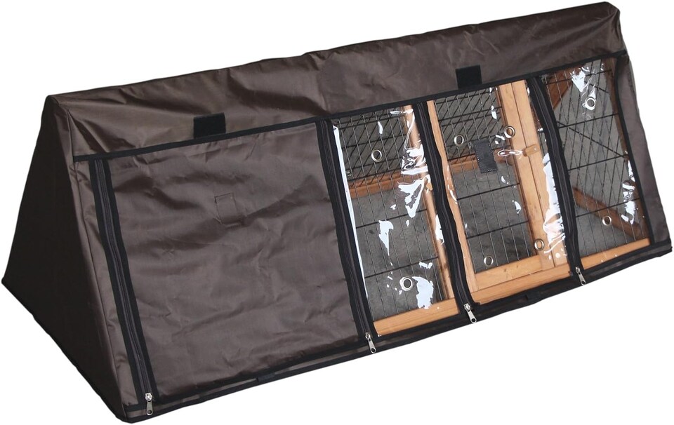image 1 of Actiaspet 46in Wooden Rabbit Hutch & Cover Guinea Pig House (Hutch + Cover)