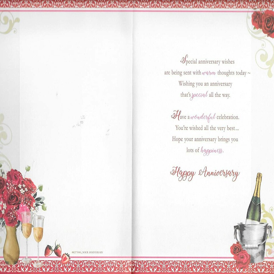 image 1 of On Your Anniversary With Best Wishes Keepsake Treasures Greeting Card