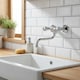 image 2 of Kitchen Bathroom Wall Mounted Cold/Hot Water Tap Single Lever 20cm Spout