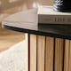 image 2 of OHS Ribbed Curved Home Furniture Living Room Decor Coffee Table Multi | Light Wood and Black