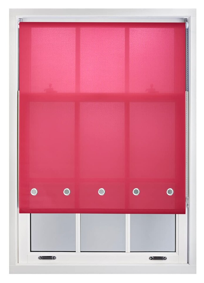 image 1 of FURNISHED Daylight Roller Blind Made to Measure with Chome Round Eyelets | Pink | Fuchsia | (W) 120cm x (L) 210cm