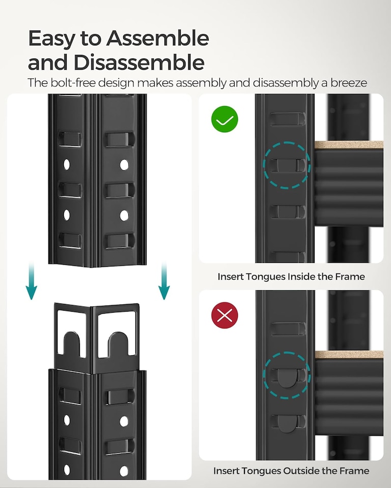 image 1 of Set of 2 Garage Shelving Units with 5 Levels, Adjustable Multi-Tier Storage Racks, Black
