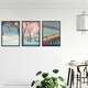 image 3 of Set of 3 Hiroshige Views of Edo Blue Green Japanese A4 Wall Art Prints | Blue