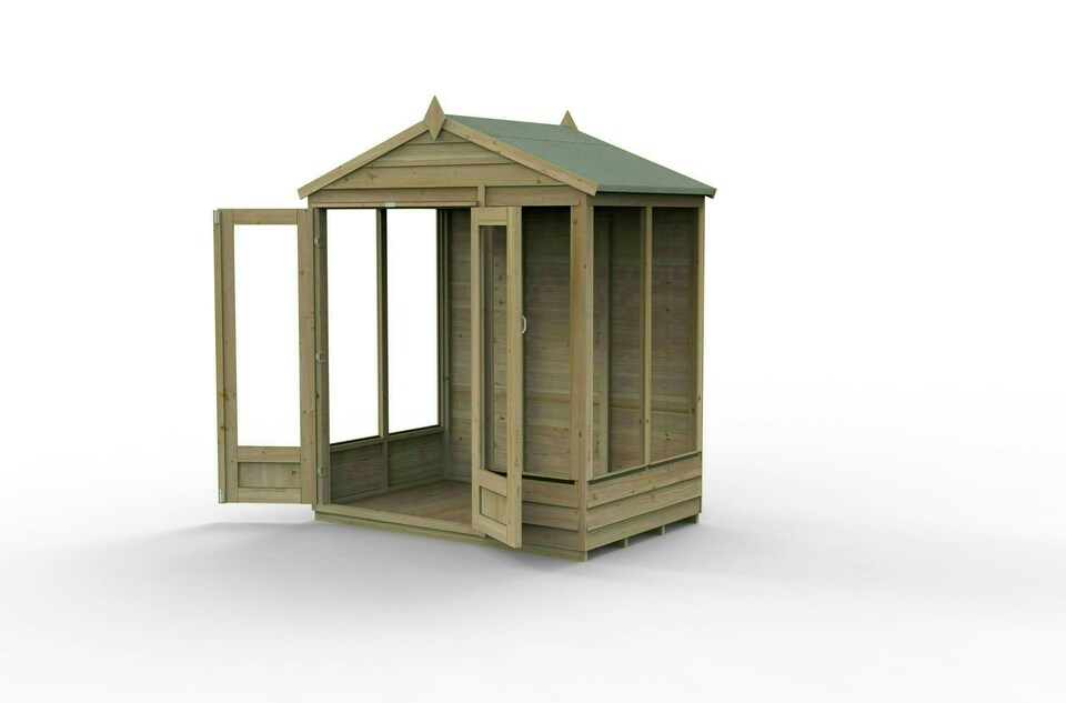 image 1 of Forest Garden 4LIFE Apex Summerhouse 6x4 - Double Door - 5 Window