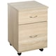 image 1 of HOMCOM Pedestal Office Mobile Filing Cabinet 2 Drawer Oak