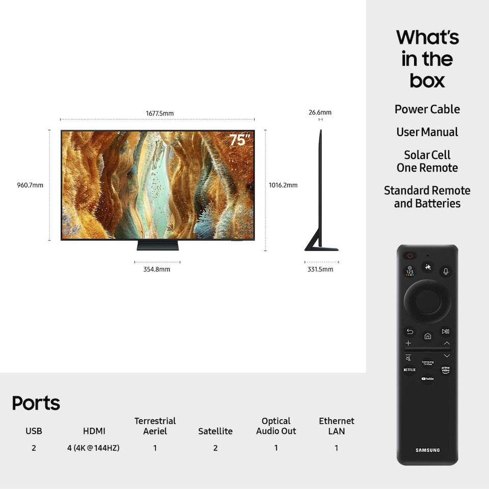 image 1 of Samsung QEQN70F 75 inch 4K Ultra HD Neo QLED HDR Smart TV - QE75QN70F