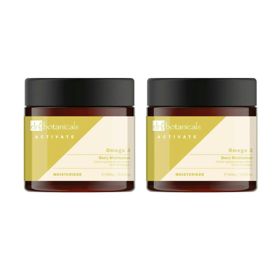 image 1 of Dr Botanicals Activate Omega 3 Berry Moisturiser 60ml Twin Value Savings Pack