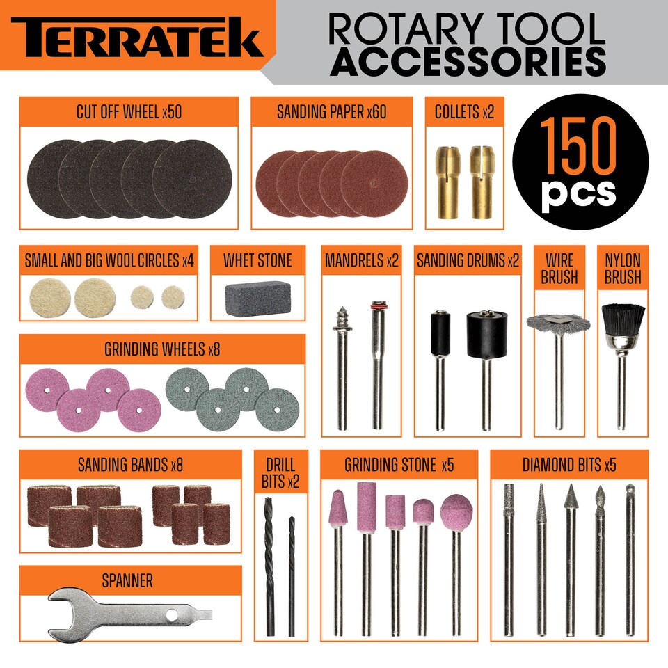 image 1 of Terratek Rotary Multi Tool 150pcs with Carry Case