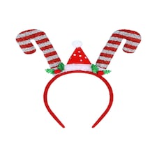 Tinsel Candy Sticks with Xmas Hats Christmas Headband