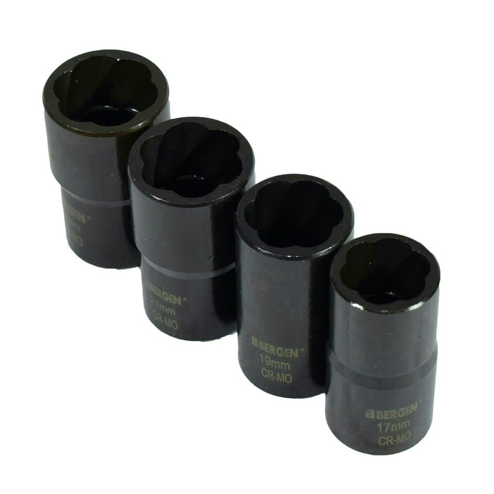 image 1 of 5pc 1/2" Twist Socket Broken Studs Nuts Wheel Lock Nut Remover 17mm - 22mm
