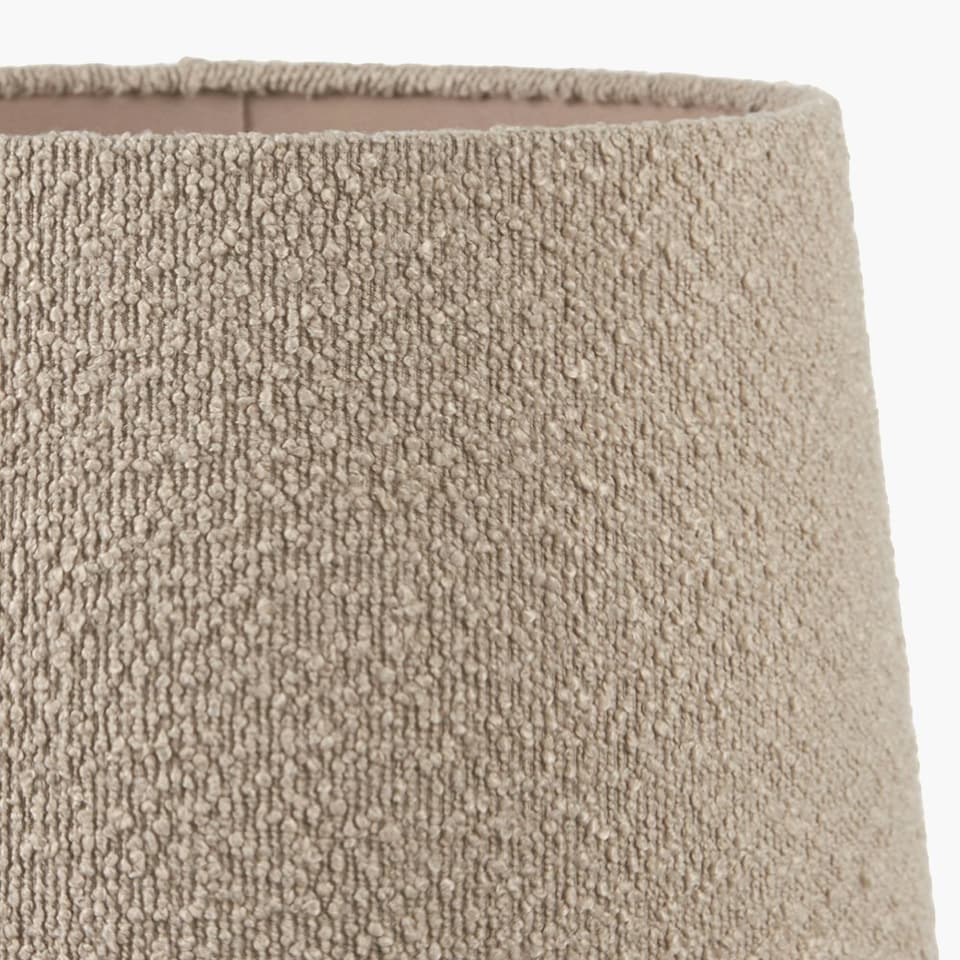 image 1 of 30cm Taupe Boucle Tapered Lampshade Cream