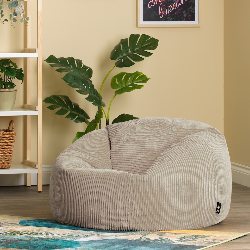 image 1 of Kingston Classic Beanbag Corduroy Natural Beige Set of 2 | Cream | Natural | 2