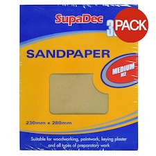 SupaDec General Purpose Sandpaper - Medium (Pack Of 30) - Beige - One Size