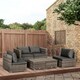 image 2 of Outsunny 8pc Outdoor Patio Furniture Set Weather Wicker Rattan Sofa Chair Grey