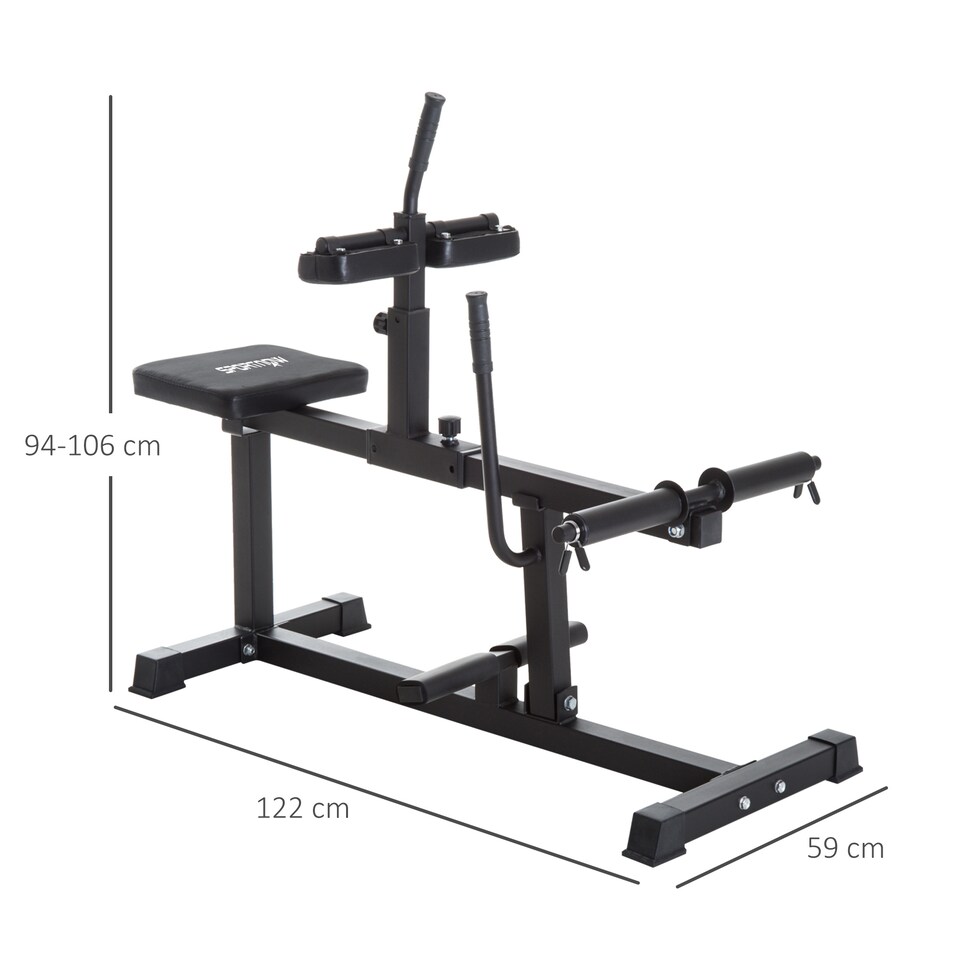 image 1 of SPORTNOW Seated Adjustable Leg Extension Machine with Plate Loaded | Black