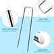 image 2 of Garden Pegs 100 x 6''/150mm U-shaped multi-purpose galvanised steel Garden Securing Pegs Silver
