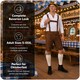 image 7 of Mens Brown Bavarian Oktoberfest Costume Set with Hat and Socks