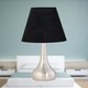 image 7 of Set of 2 Black Cotton 20cm Diameter Tapered Fabric Lamp Shades Black