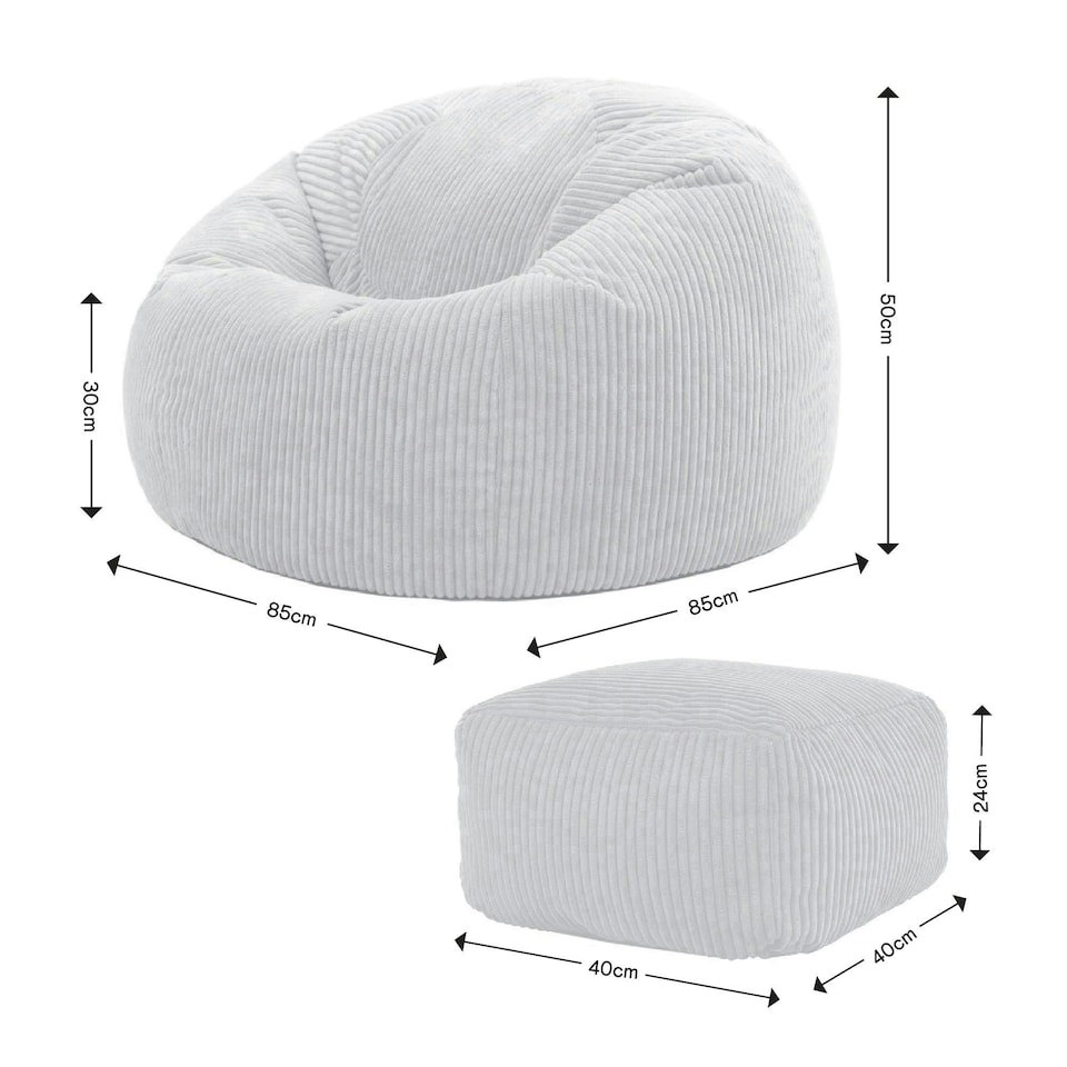 image 1 of Icon Kingston Classic Beanbag and Footstool Sage Green Green