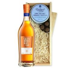 Glenmorangie 18 Year Old The Infinita Whisky And Dark Sea Salt Charbonnel Chocolates Box 70cl 43% abv