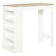 image 2 of HOMCOM Bar Table, Dining Table with 4-Tier Storage Shelf for Breakfast Bar, Kitchen, Dining Room, Living Room, Natural
