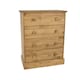 image 4 of Core Products Cotswold, 4 Drawer Chest H98cm x W76.5cm x D40.5cm Brown