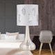 image 4 of Set of 2 Romana - Brushed Chrome Touch Lamps with White Fern Shades Silver | White