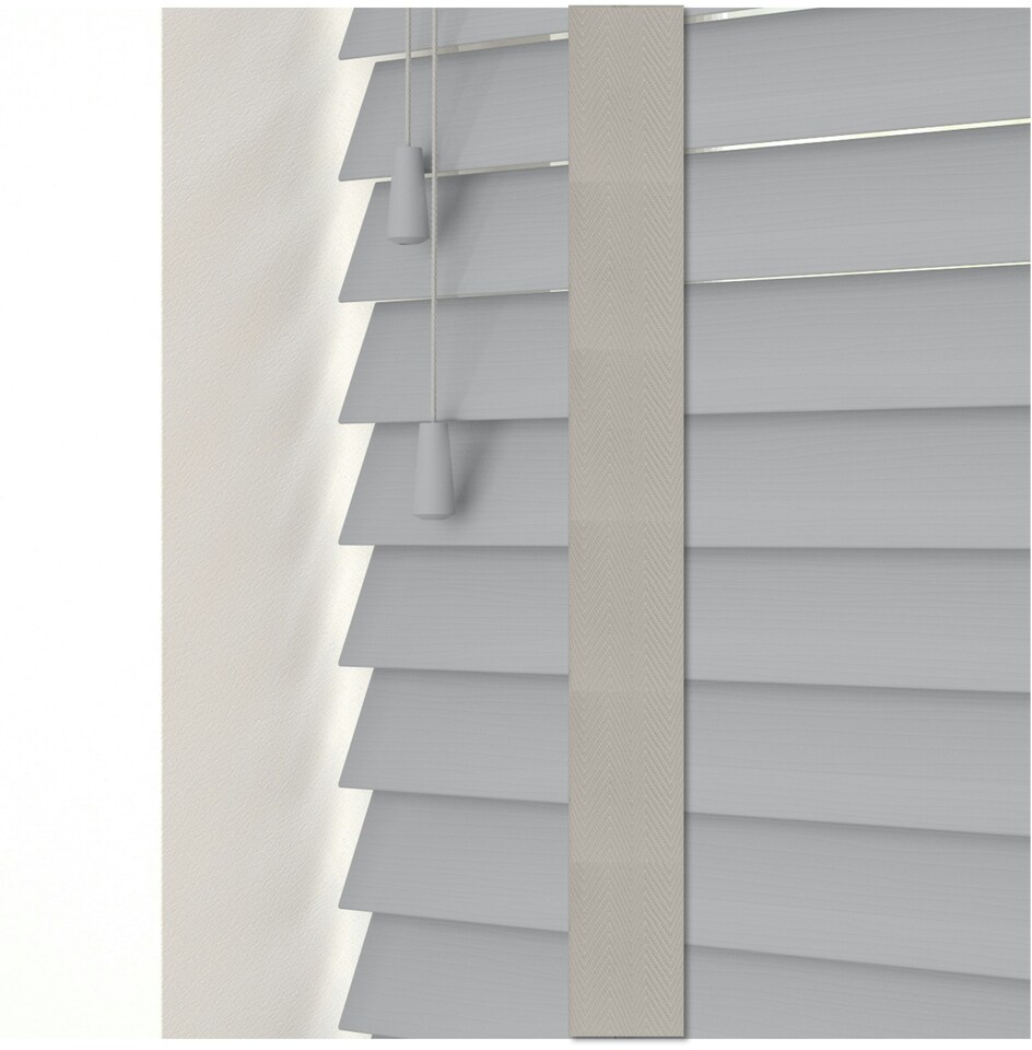 image 1 of 220cm Dove Grey Faux Wood Venetian Blinds with Tapes (120cm Drop) | Grey | Grey