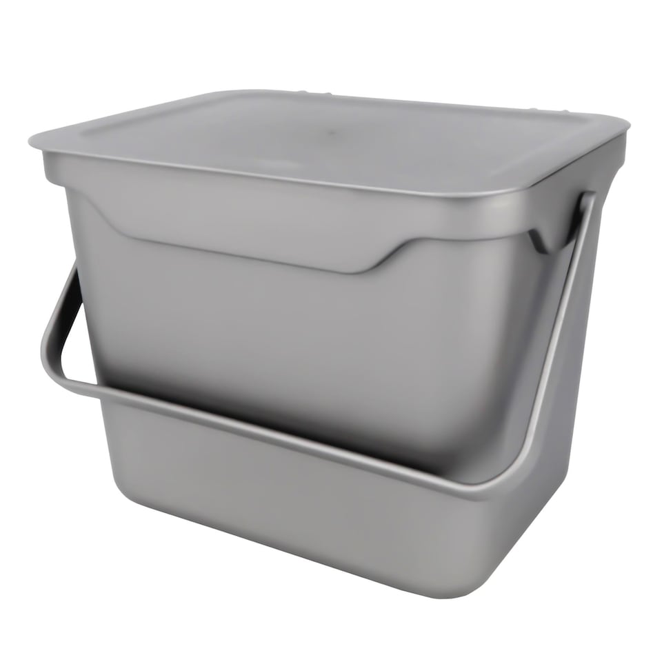 image 1 of 5L Silver Plastic Kitchen Compost Caddy/Food Bin for Food Waste Recycling