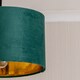 image 4 of ValueLights Reni Small Forest Green Velvet Chrome Inner Lamp Shade & Bulb | Green