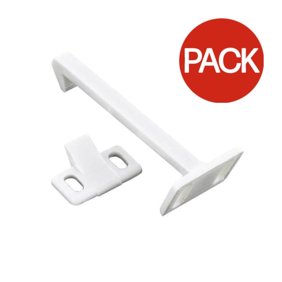Securit Gripper Catches (Pack of 2) - White - One Size