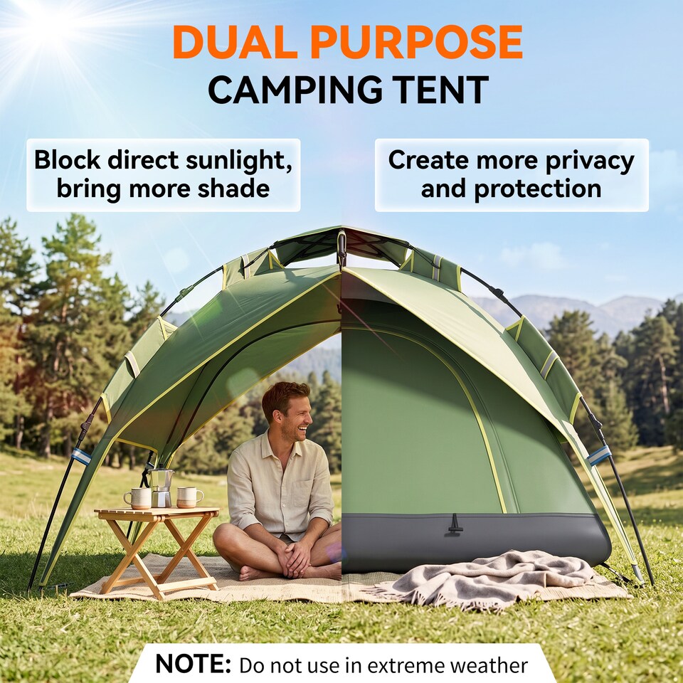 image 1 of Outsunny 2-3 Man Pop Up Tent Camping Festival Hiking Family Travel Shelter