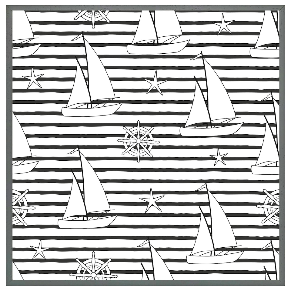 image 1 of Sailboats (Picture Frame) Brown | Oak | XL