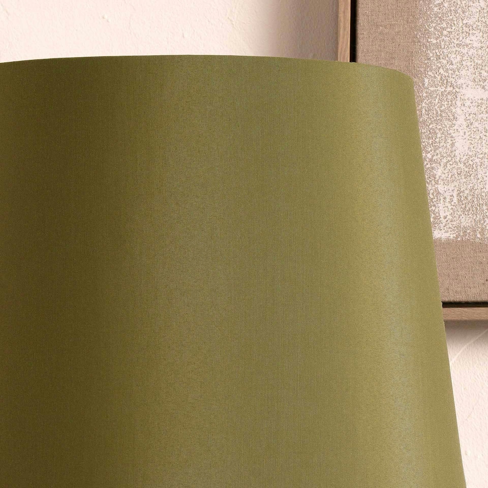 image 1 of 30cm Sage Green Tapered Poly Cotton Shade For Table Lamps