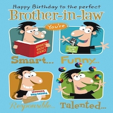 Words 'n' Wishes Traditional Humorous Brother-in-Law Birthday Card