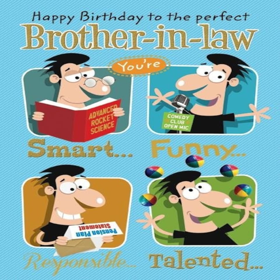 Words 'n' Wishes Traditional Humorous Brother-in-Law Birthday Card