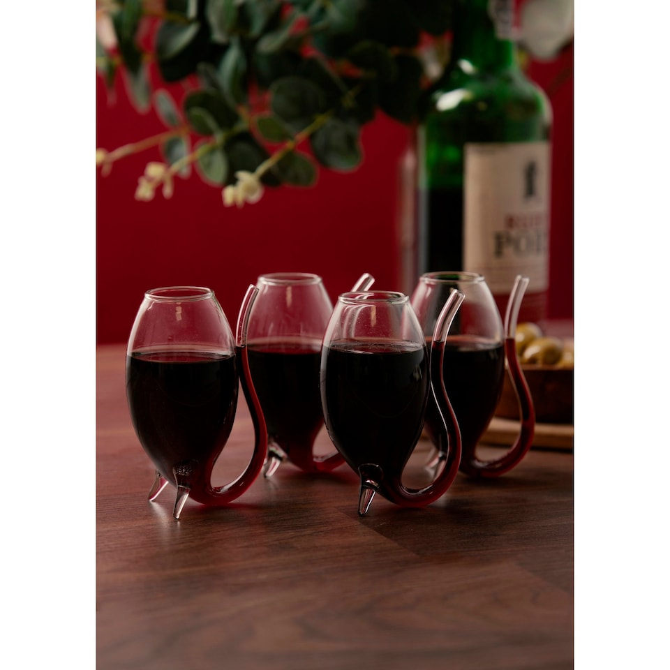 image 1 of BarCraft Glass Port Sippers Set of 4