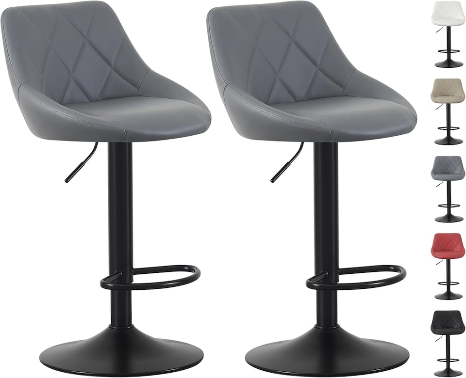 image 1 of MCC Direct Set of 2 Height Adjustable Bar Stool Kitchen Breakfast Chairs Stanley