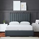 image 2 of Evangeline Divan Bed with Upholstered Headboard - Grey (Steel) - King / 5ft