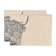 image 1 of The Just Slate Company Set of 2 Highland Cow Linen Placemats