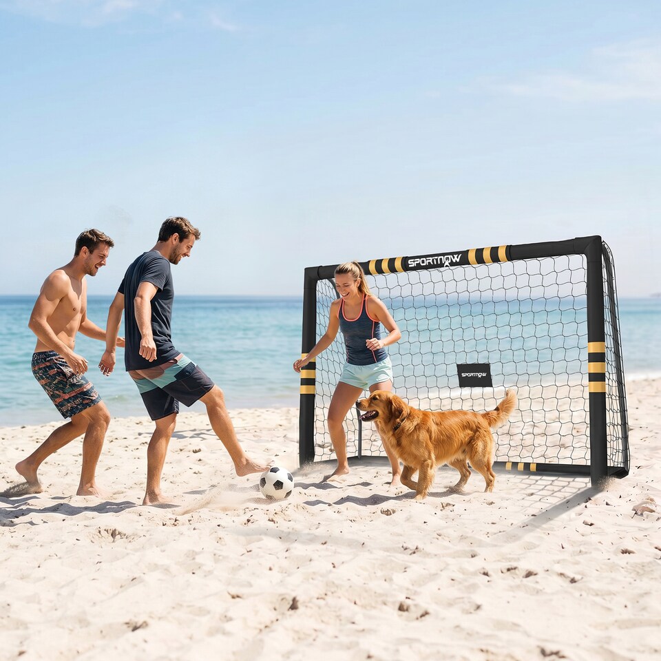 image 1 of SPORTNOW Football Goal, 8 x 5ft Portable Football Net with EPE Foam Padding