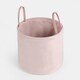 image 3 of OHS Velvet Storage Basket Home Modern Hamper Clothes Toys Organiser Fabric Bag Pink | Blush Pink