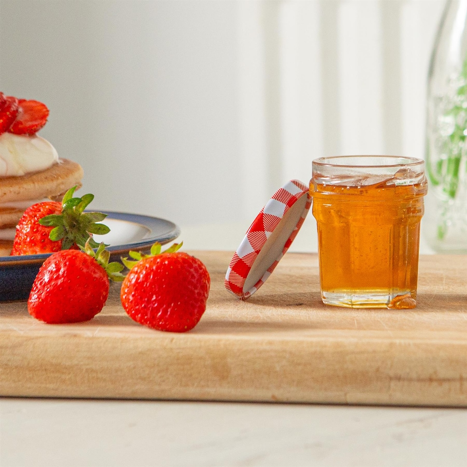 image 1 of Argon Tableware Glass Jam Jars with Lids - 42ml - Pack of 6