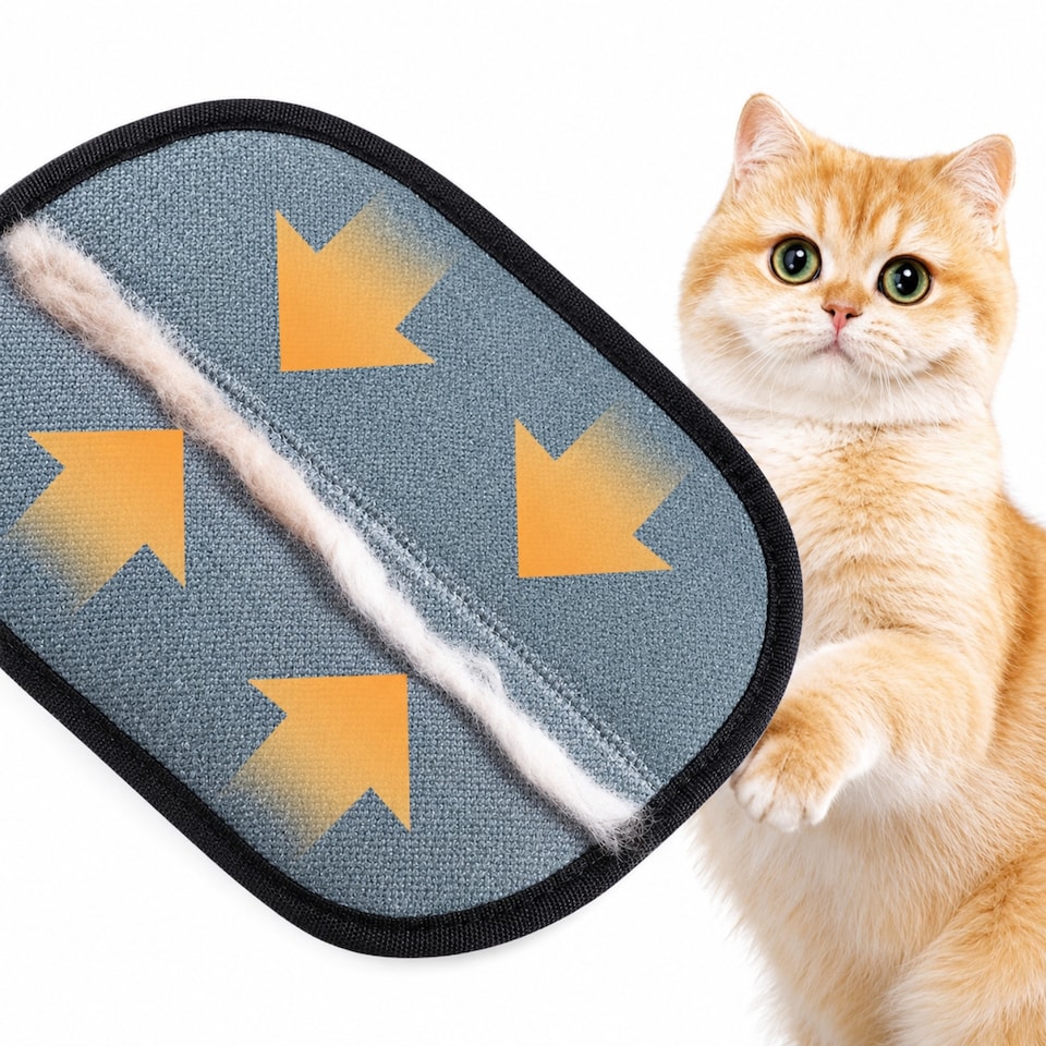 image 1 of Pet Hair Removal Glove for Dog Cat Rabbit - Electrostatic Grooming Brush & Fur Remover for Clothes, Furniture - Universal Size Fit