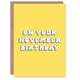 image 1 of Born November Fun Bright Retro Yellow Woman Her Birthday Card